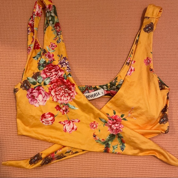 Tiger Mist Yellow Floral High Waist Bikini - Picture 2 of 5
